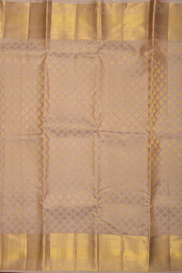 Kanchipuram Silk Saree In Tan Brown With Brocade Design