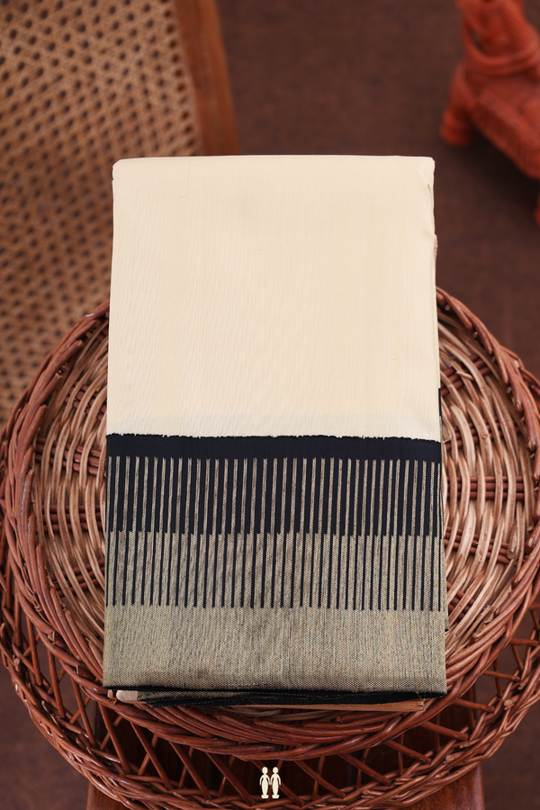 Kanchipuram Silk Saree In Tan Brown With Contrast Border