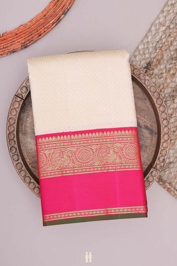 Kanchipuram Silk Saree In Tan Brown With Jacquard Pattern