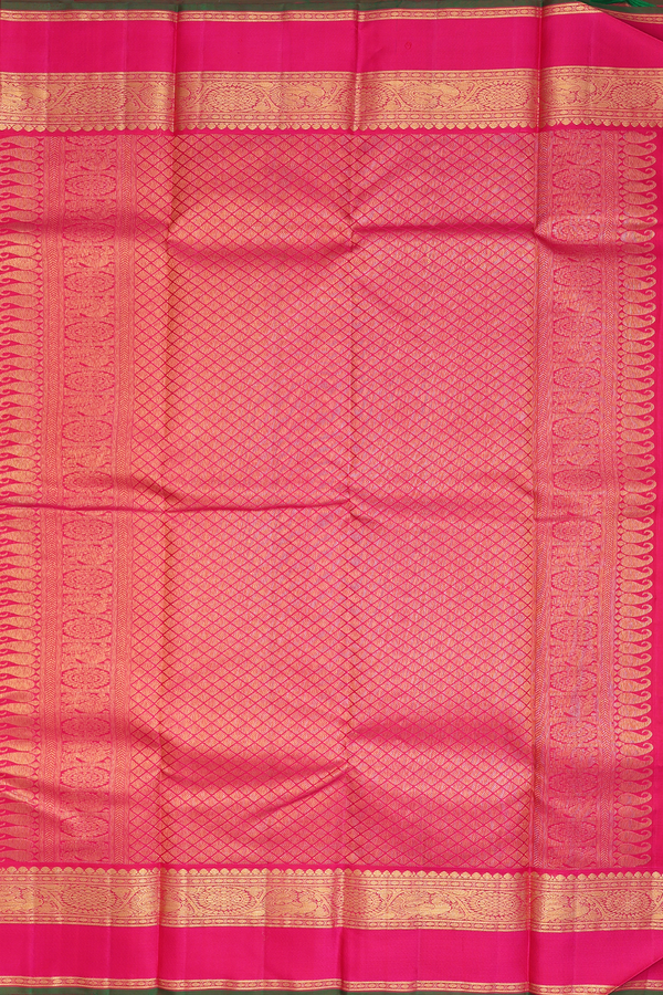 Kanchipuram Silk Saree In Tan Brown With Jacquard Pattern