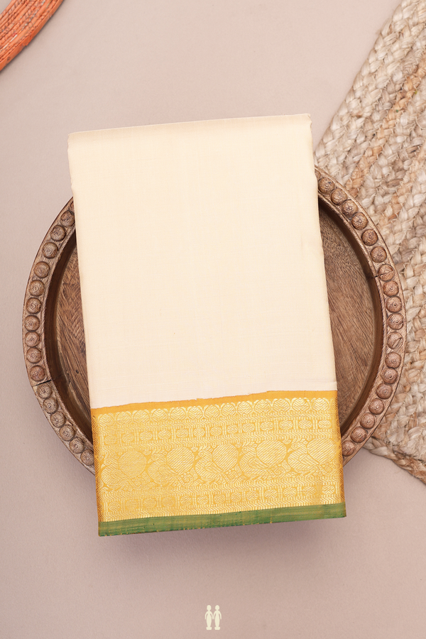 Kanchipuram Silk Saree In Tan Brown With Korvai Border