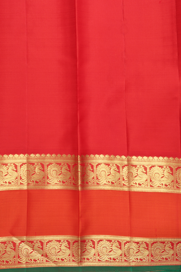 Kanchipuram Silk Saree In Tan Brown With Rettai Pettu Border