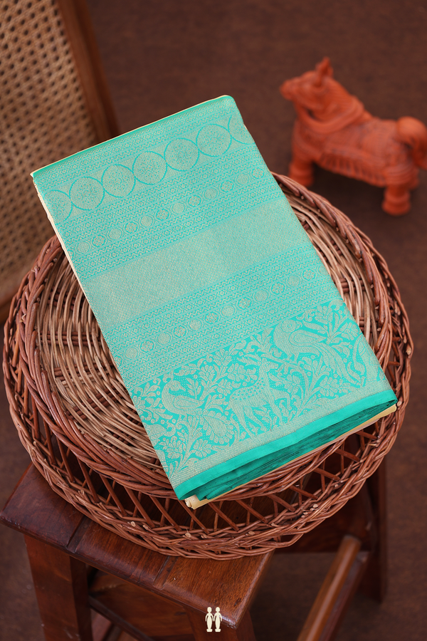 Kanchipuram Silk Saree In Tan Brown With Zari Buttas