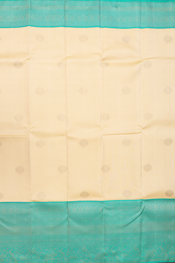 Kanchipuram Silk Saree In Tan Brown With Zari Buttas