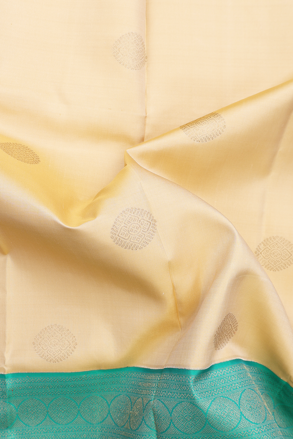 Kanchipuram Silk Saree In Tan Brown With Zari Buttas