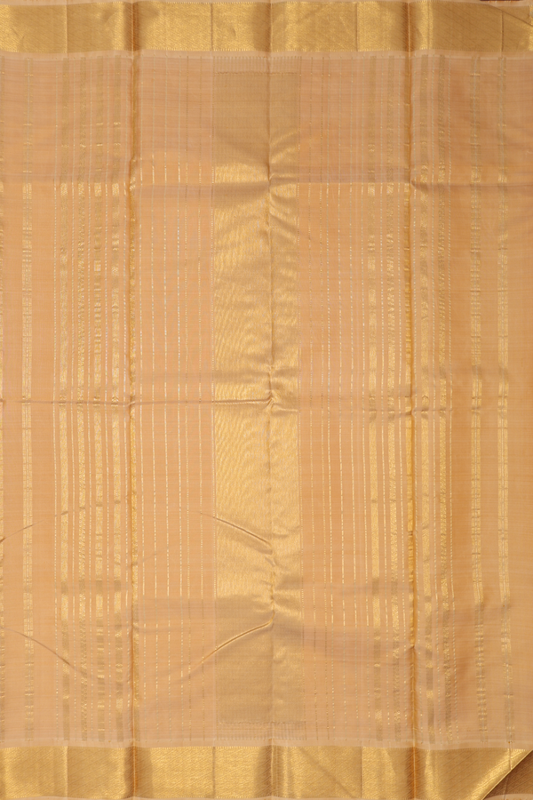 Kanchipuram Silk Saree In Tan With Jacquard Pattern