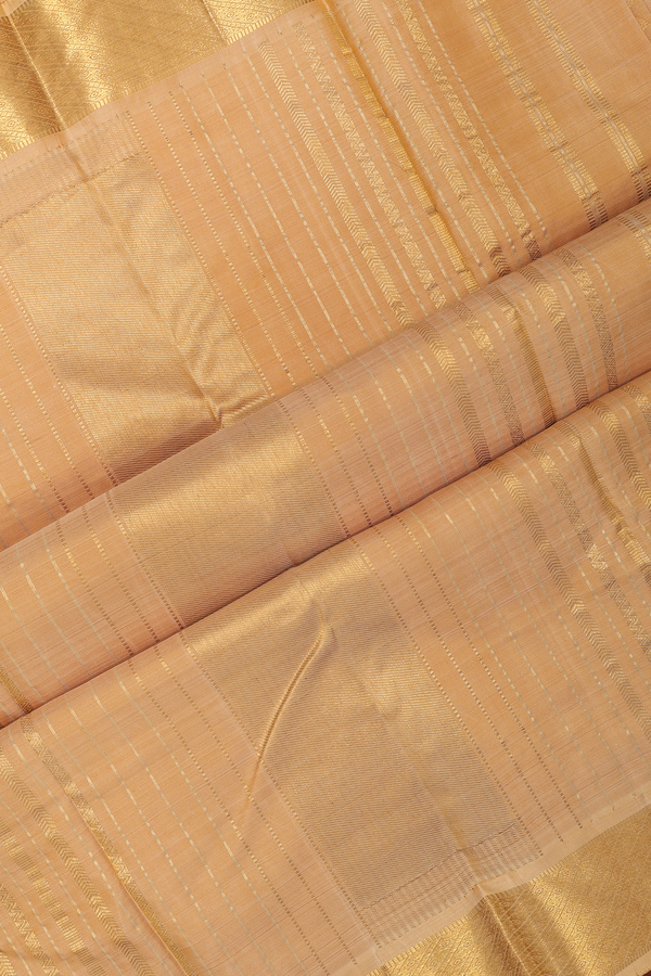Kanchipuram Silk Saree In Tan With Jacquard Pattern