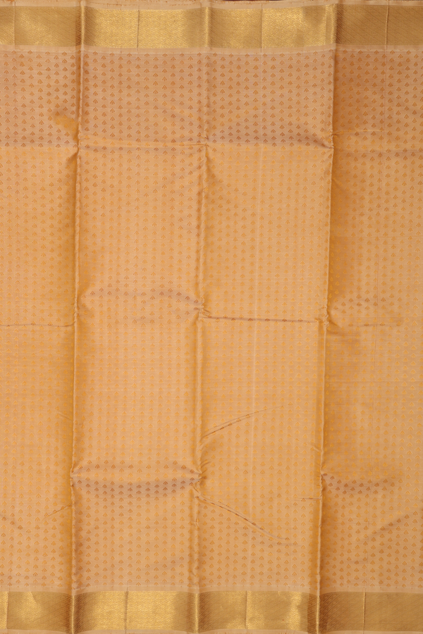 Kanchipuram Silk Saree In Tan With Jacquard Pattern