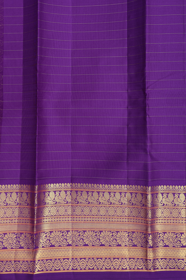 Kanchipuram Silk Saree In Teal Blue With Checks Design