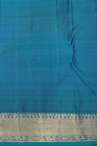 Kanchipuram Silk Saree In Teal Blue With Jacquard Design