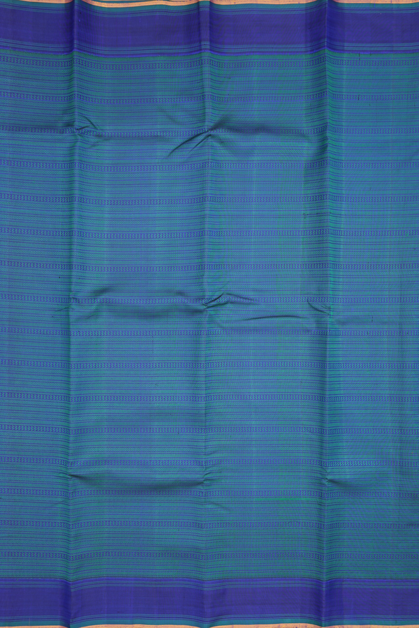 Kanchipuram Silk Saree In Teal Blue With Jacquard Pattern