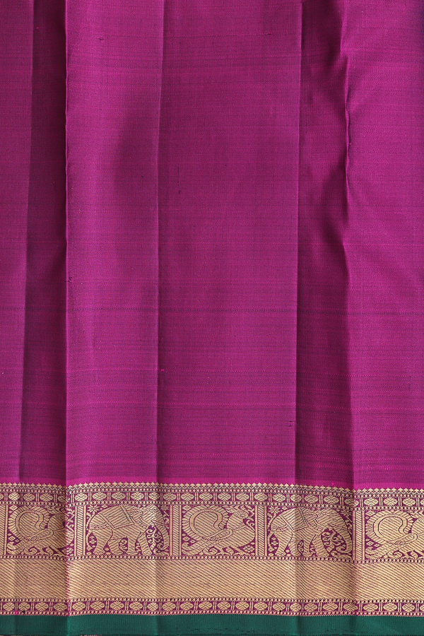 Kanchipuram Silk Saree In Teal Blue With Jacquard Pattern