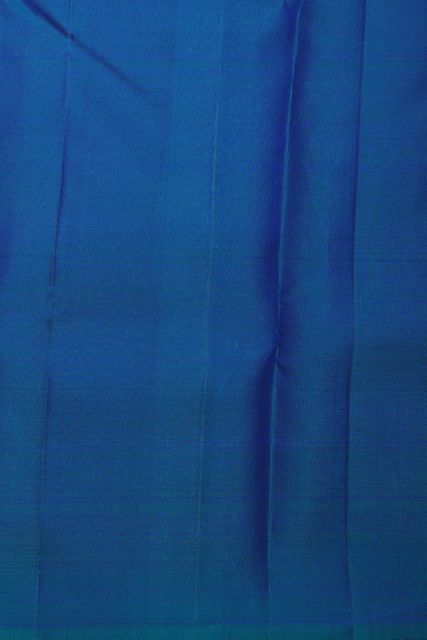 Kanchipuram Silk Saree In Teal Blue With Step Border