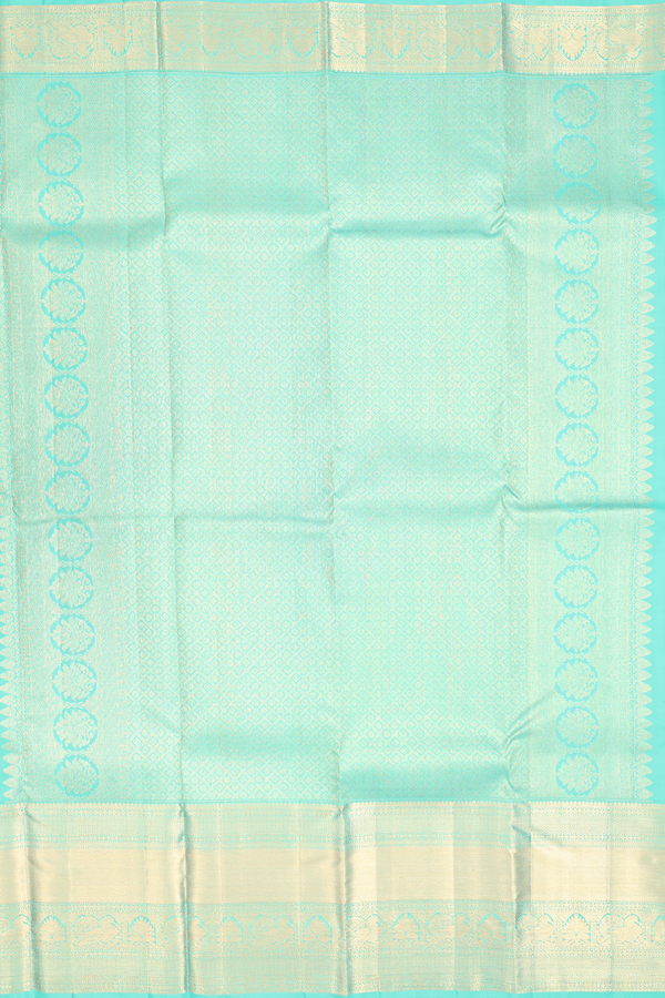 Kanchipuram Silk Saree In Tiffany Blue With Brocade Design