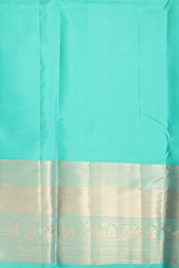 Kanchipuram Silk Saree In Tiffany Blue With Brocade Design