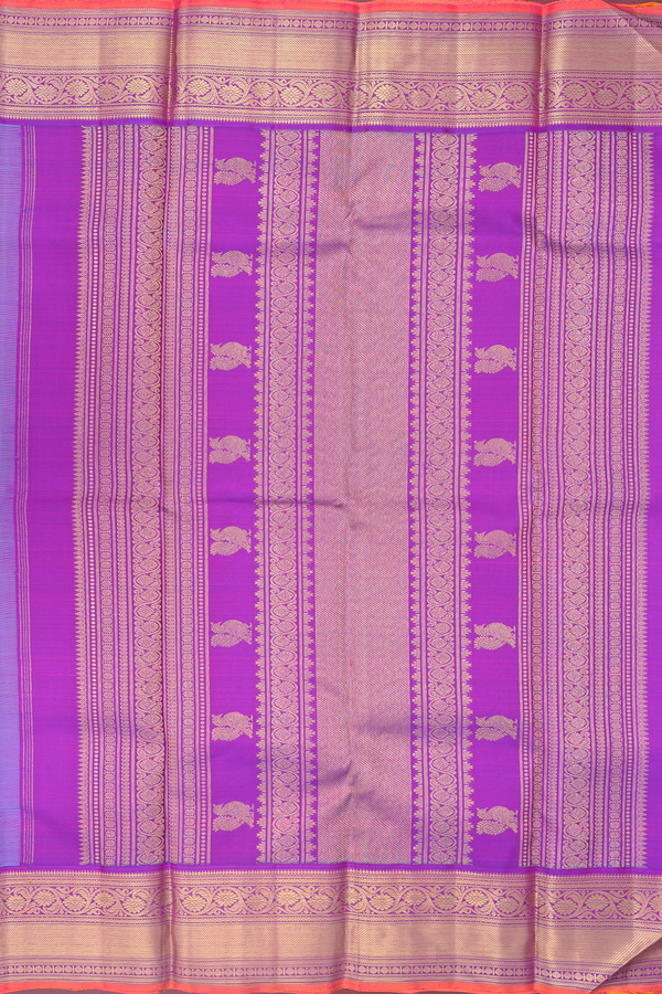 Kanchipuram Silk Saree In Tiffany Blue With Paisley Buttas