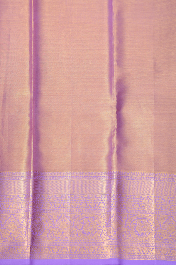 Kanchipuram Silk Saree In Tissue Cream With Floral Design