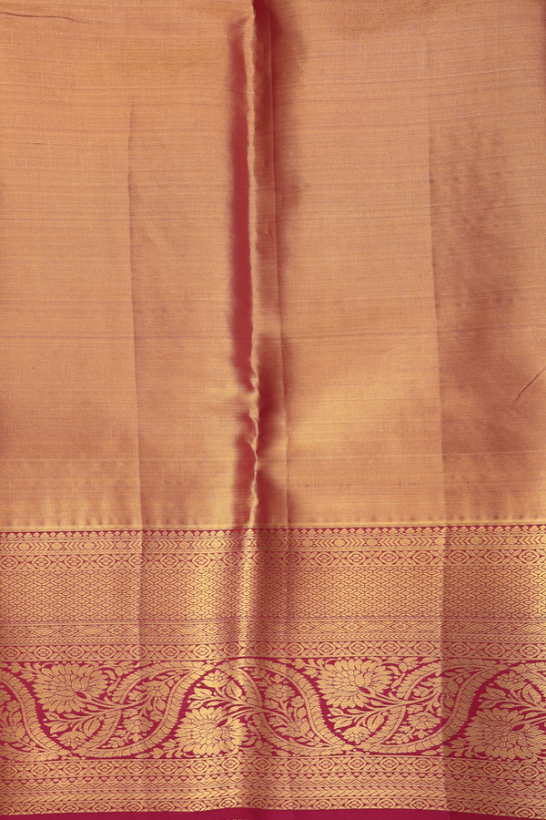 Kanchipuram Silk Saree In Tissue Gold With Floral Design