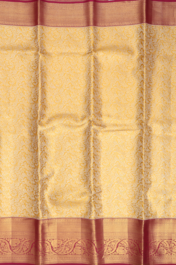 Kanchipuram Silk Saree In Tissue Gold With Floral Design