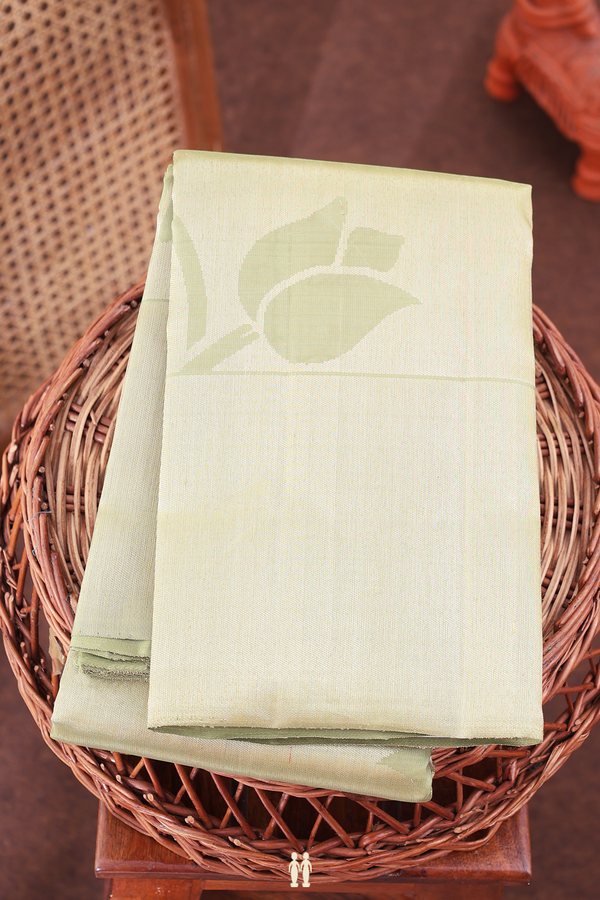 Kanchipuram Silk Saree In Tissue Green With Floral Design