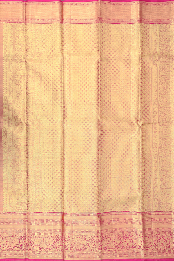 Kanchipuram Silk Saree In Tissue Green With Floral Design