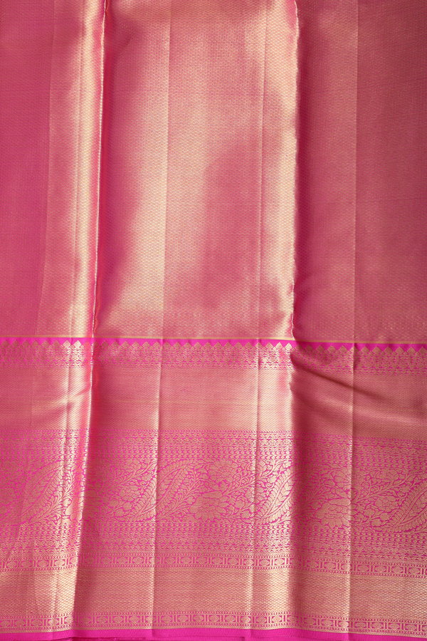 Kanchipuram Silk Saree In Tissue Green With Floral Design