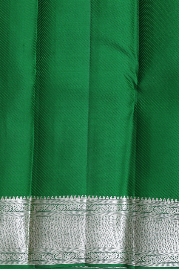 Kanchipuram Silk Saree In Tissue Green With Floral Design