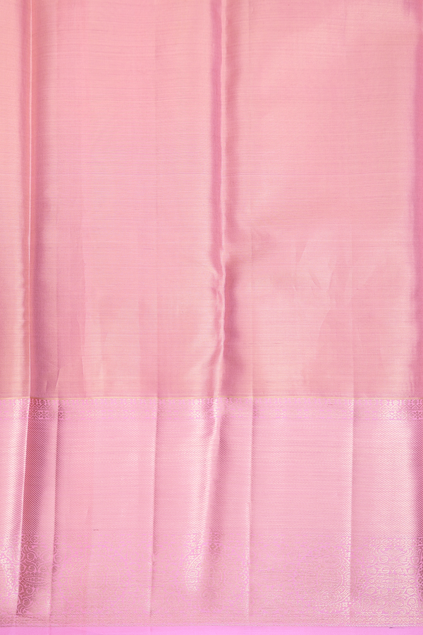 Kanchipuram Silk Saree In Tissue Green With Leaf Design