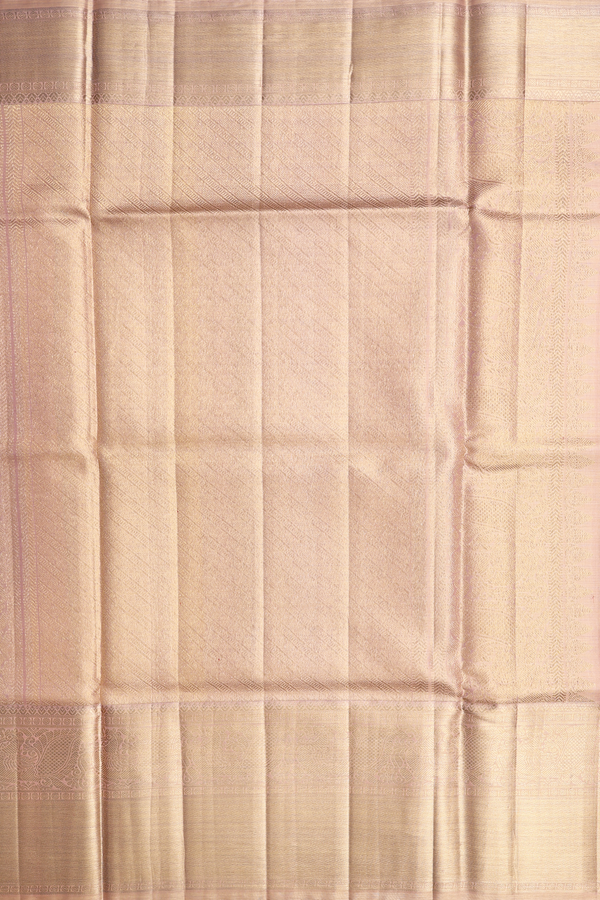 Kanchipuram Silk Saree In Tissue Orange With Floral Design