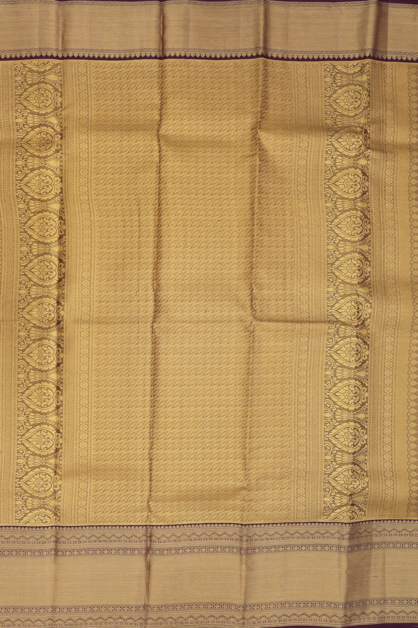 Kanchipuram Silk Saree In Tissue Yellow With Floral Design