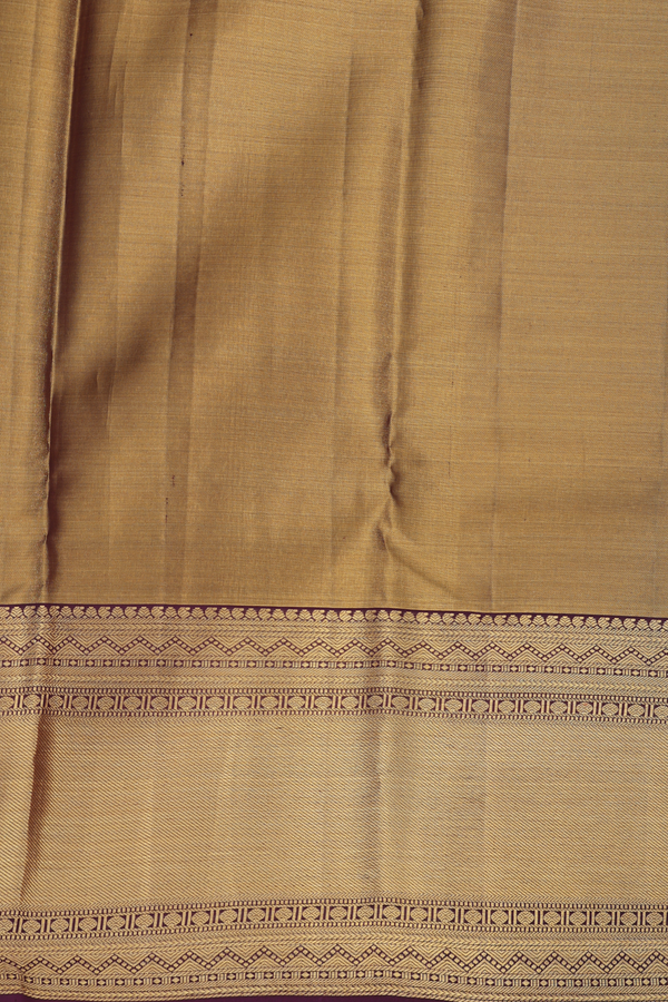 Kanchipuram Silk Saree In Tissue Yellow With Floral Design