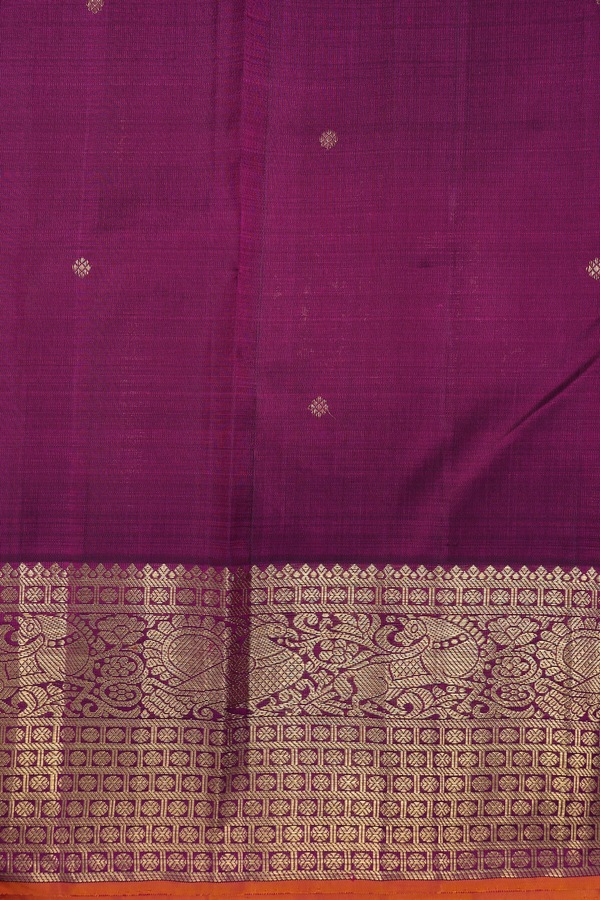 Kanchipuram Silk Saree In Tulip Pink With Peacock Design