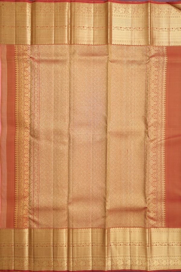 Kanchipuram Silk Saree In Tulip Pink With Zari Buttas