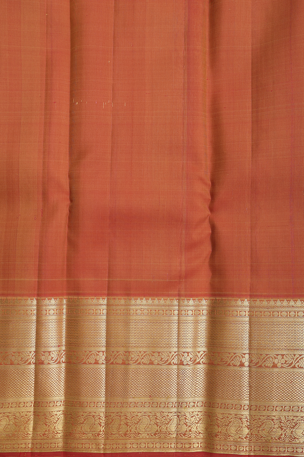 Kanchipuram Silk Saree In Tulip Pink With Zari Buttas
