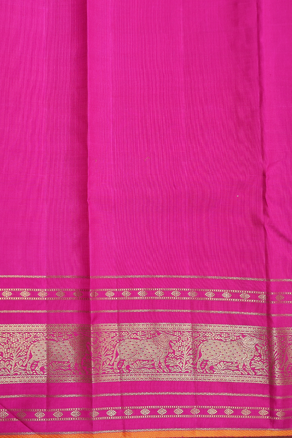 Kanchipuram Silk Saree In Turkish Blue With Stripes Design