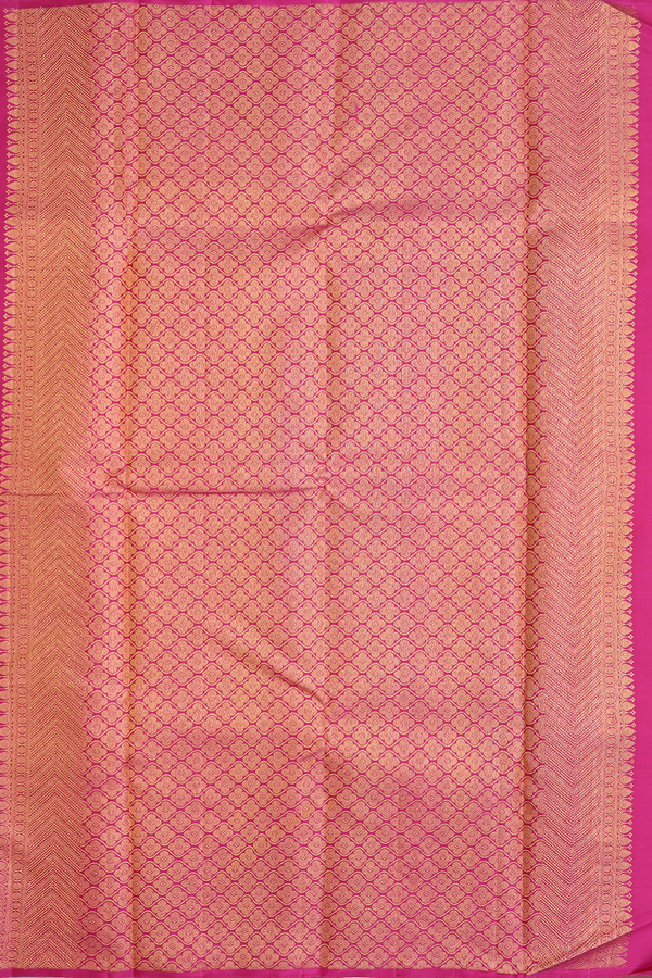 Kanchipuram Silk Saree In Turquoise Blue With Checks Design