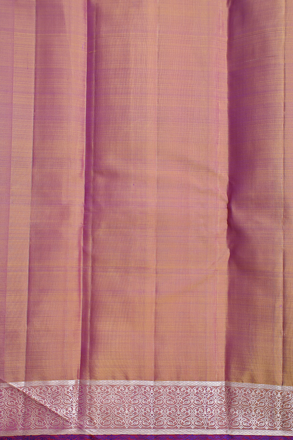 Kanchipuram Silk Saree In Violet With Floral Buttas