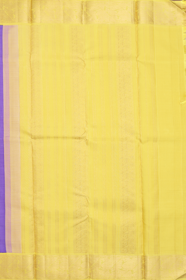 Kanchipuram Silk Saree In Violet With Korvai Border