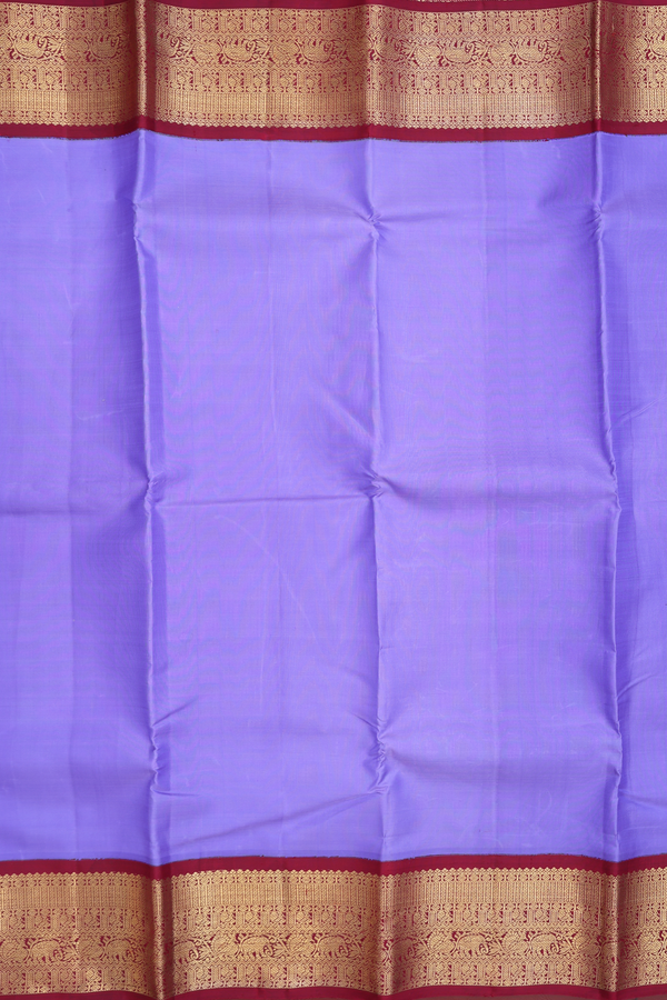 Kanchipuram Silk Saree In Violet With Traditional Border