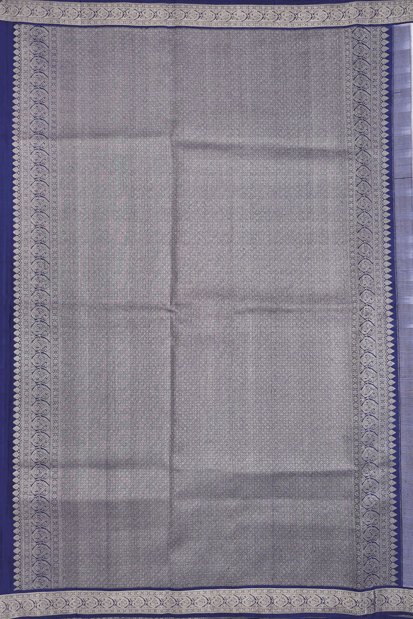 Kanchipuram Silk Saree In White Hand Painted Design