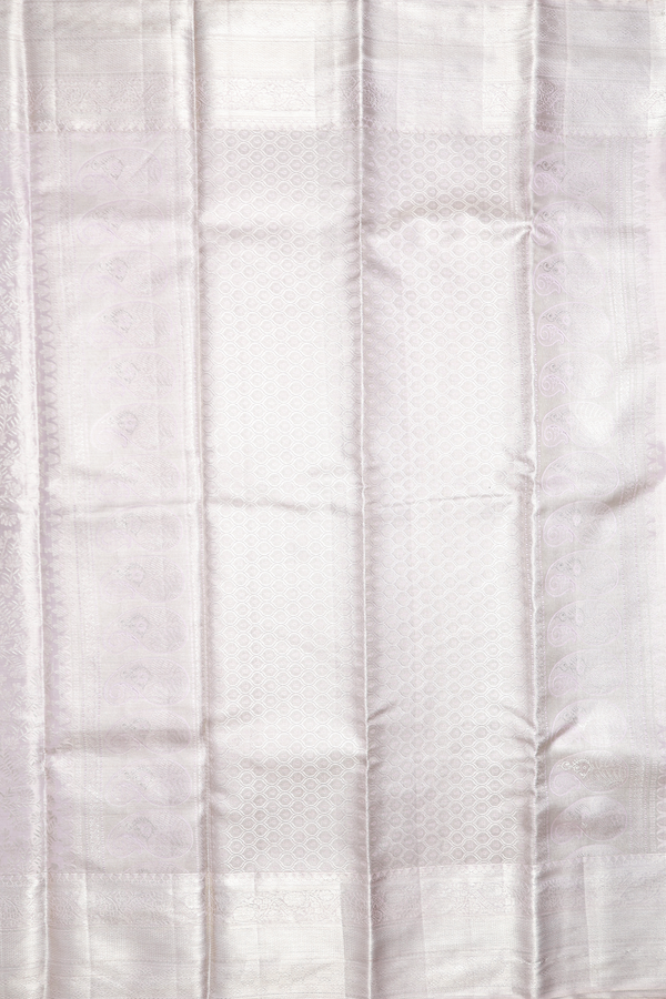 Kanchipuram Silk Saree In White Tissue With Floral Design