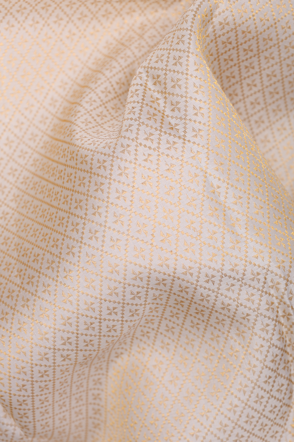 Kanchipuram Silk Saree In White With Brocade Design