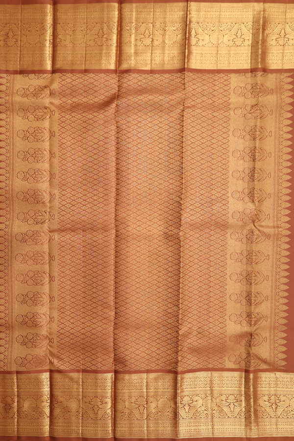 Kanchipuram Silk Saree In White With Brocade Design