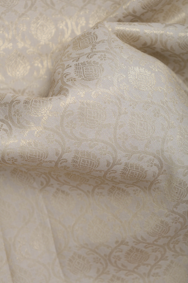 Kanchipuram Silk Saree In White With Brocade Design