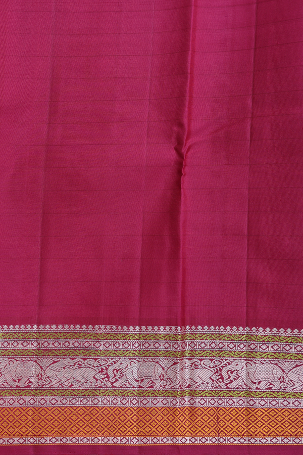 Kanchipuram Silk Saree In White With Checks Design