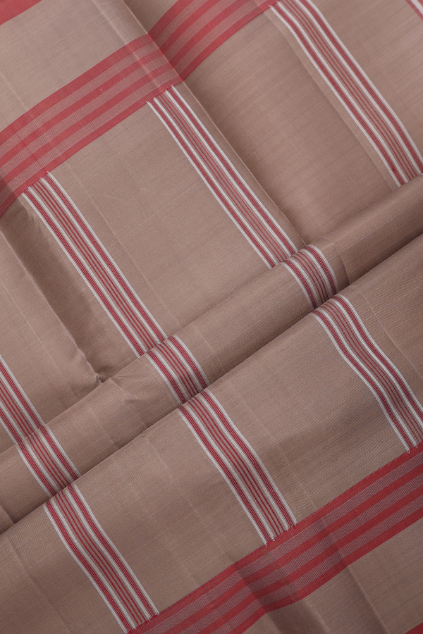 Kanchipuram Silk Saree In White With Checks Design