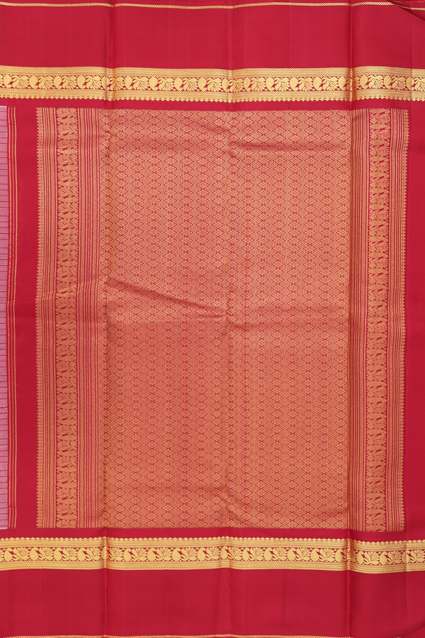 Kanchipuram Silk Saree In White With Checks Design