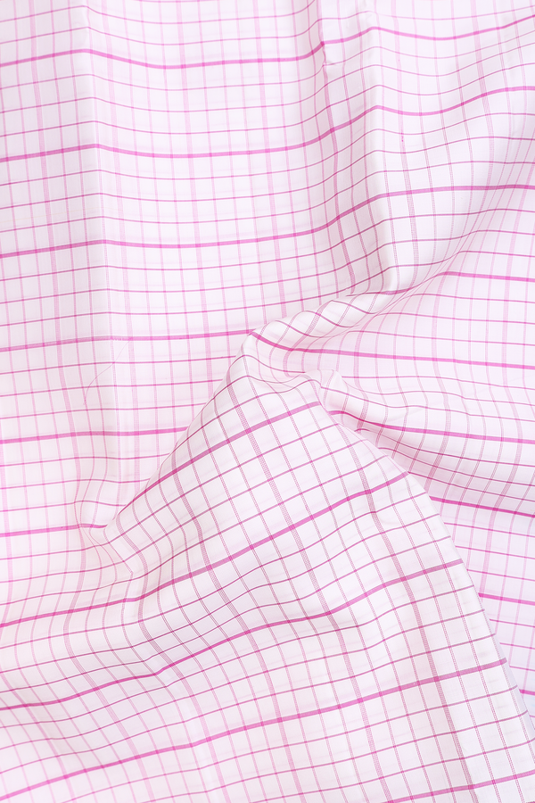 Kanchipuram Silk Saree In White With Checks Design