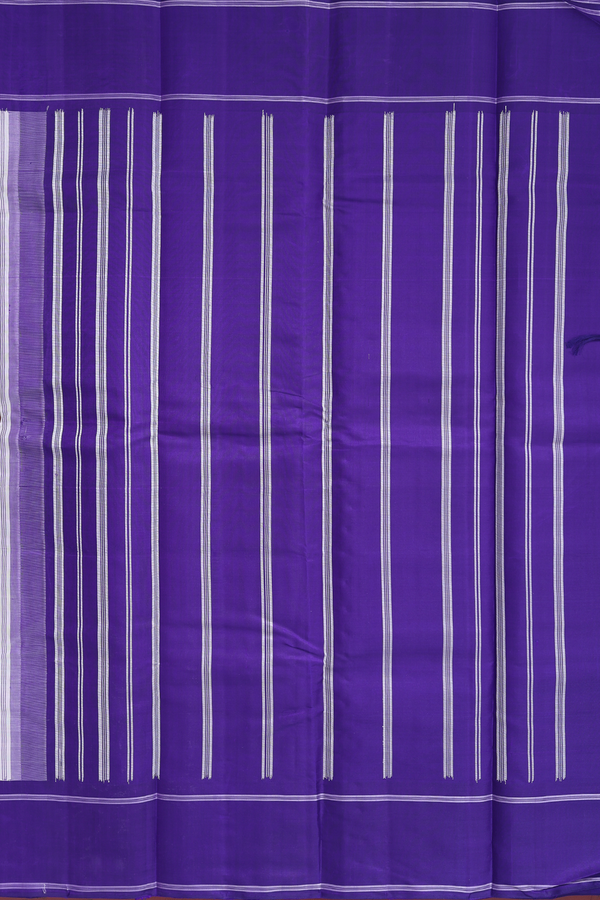 Kanchipuram Silk Saree In White With Contrast Border