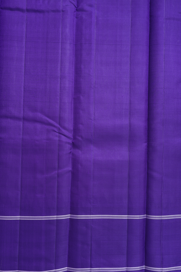 Kanchipuram Silk Saree In White With Contrast Border